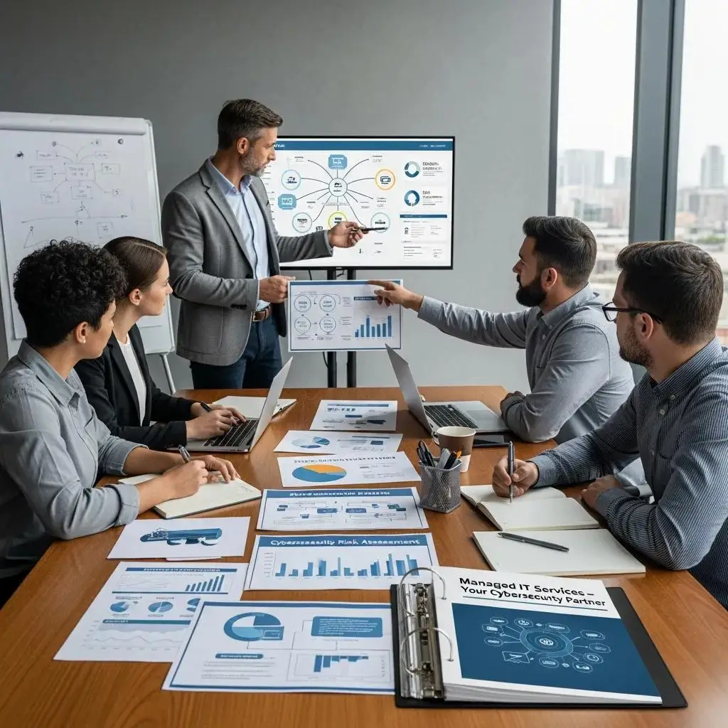Small business team working with a local IT security specialist